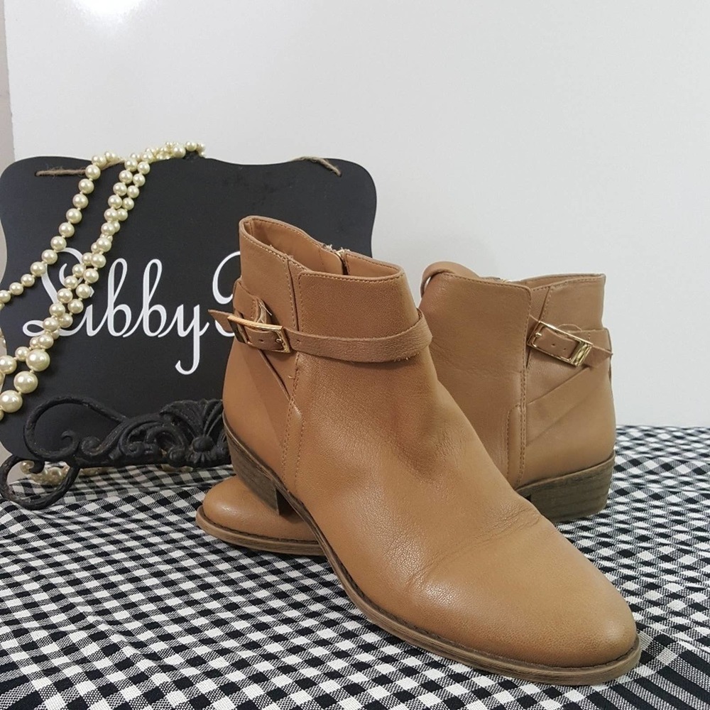 Franco Sarto Shandy leather brown booties 7.5